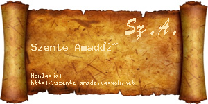 Szente Amadé névjegykártya